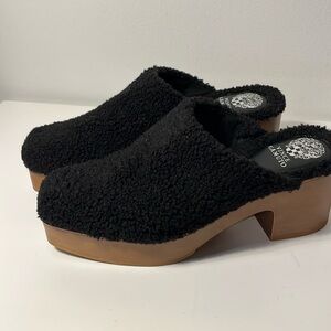 Vince Camuto Rimindel Faux Shearling Platform Mule black Sz 11 NOWT